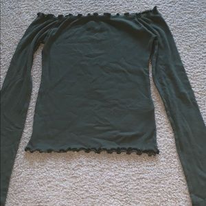 An off the shoulder shirt